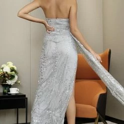 Jessica Bara Elina Open Back Glitter Bodycon Gown