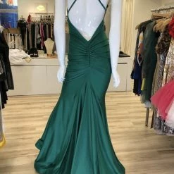 Jessica Bara Brennah Backless Ruched Gown