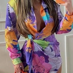 Summer Lovin' Jessica Bara Braylee Long Sleeve Wrap Mini Dress