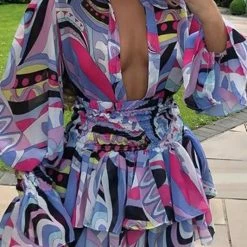 Influencer Style Jessica Bara Ranada Long Sleeve Ruffle Mini Dress