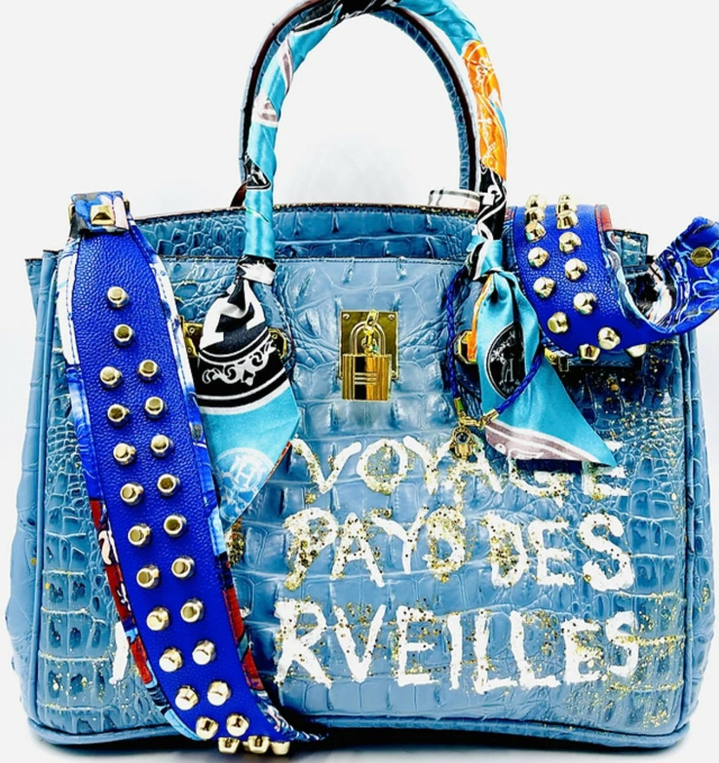Summer Lovin' Anca Barbu Handpainted Un Voyage Croc Handbag