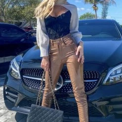 Jessica Bara Kingsley Turtleneck Knit Extreme Crop Top Kelsey Adams