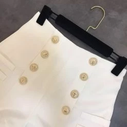 Jessica Bara Virginia High Waisted Gold Button Shorts Reve Doll Essentials