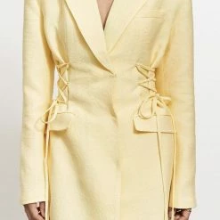 Jessica Bara Taryn Long Sleeve Lace Up Blazer Dress