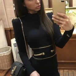 Jessica Bara Asuna Bandage Long Sleeve Dress Best Sellers