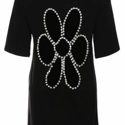 Jessica Bara Haleigh Backless Flower Oversized T Shirt Tops