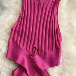 Reve Doll Essentials Jessica Bara Frankie Knit High Neck Crop Top