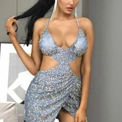 Jessica Bara Tatiana Sequin Cut Out Bodycon Mini Dress Summer Lovin'