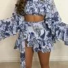 Summer Lovin' Jessica Bara Maven Ruffle Top And Wrap Skirt Two Piece Set