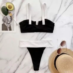 Jessica Bara Eleanor Color Block Bowknot Bikini Set