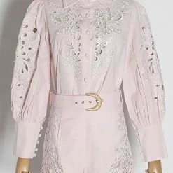 Jessica Bara Leia Embroidered Top And Short Two Piece Set Summer Lovin'