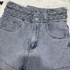 Reve Doll Essentials Jessica Bara Jillian High Waist Braided Denim Shorts