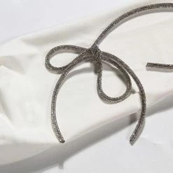 Jessica Bara Brodie One Shoulder Rhinestone Bowknot Top