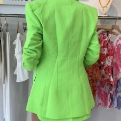 Kelsey Adams Jessica Bara Lana Oversized Fluorescent Blazer