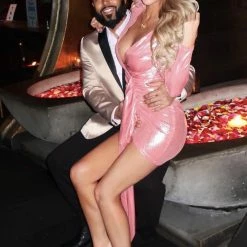 Jessica Bara Bound 2 V-Neck Draped Bodycon Dress