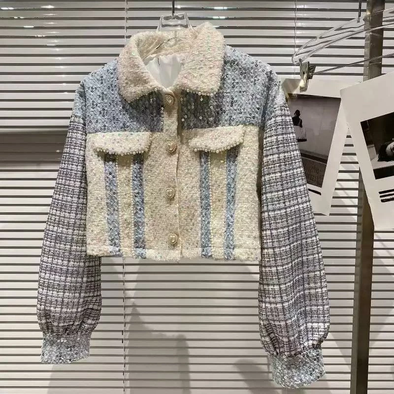 Jessica Bara Reese Tweed Sequin Jacket And Skirt Two Piece Set