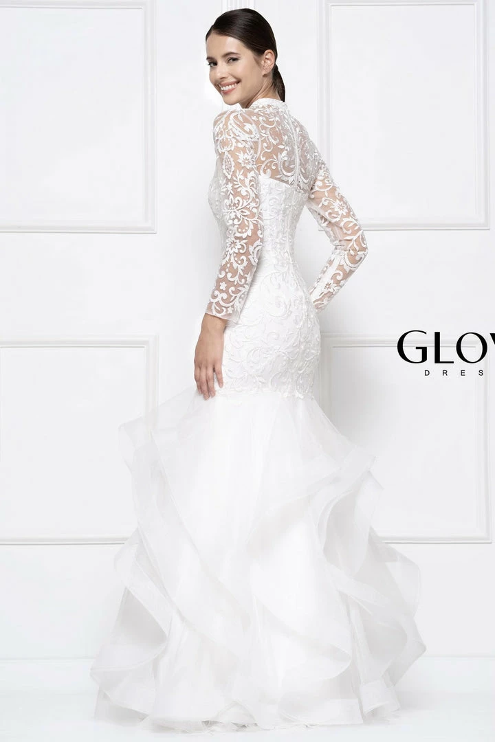 Colors Dress High Neck Ruffled Trumpet Gown The Event Shop