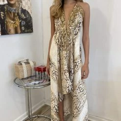 Kareena Costa Rica Halter Neck Embellished Maxi Dress