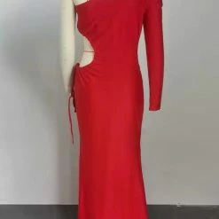 Jessica Bara Kash One Shoulder Cut Out Gown