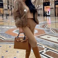 Jessica Bara Margot Long Sleeve Leather Moto Jacket Influencer Style