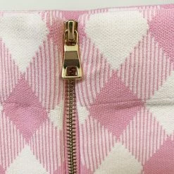 Jessica Bara Daphney Pink Plaid Tank Top And Skirt Two Piece Set