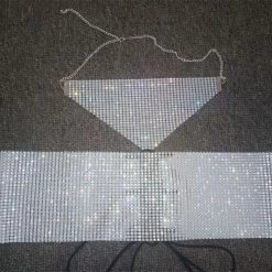 Masks Tyler Rhinestone Mask And Crop Top Two Piece Set