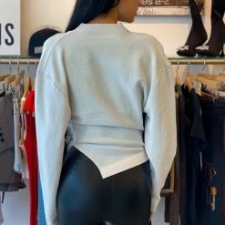 Jessica Bara Vance Long Sleeve Buckle Cowl Neck Top Tops