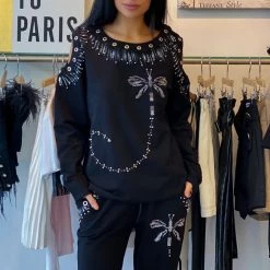 Jessica Bara Amber Rhinestone Butterfly Two Piece Set