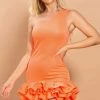 Jessica Bara Elora One Shoulder Ruffle Mini Dress