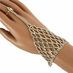 Jessica Bara Valeria Rhinestone Ring Bracelet Birthday Suit