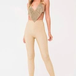 Reve Doll Essentials Jessica Bara Nessa High Waisted Metallic Sparkle Leggings