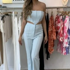 Jenna Jenovich Jessica Bara Myra Crop Top And Pant Two Piece Set