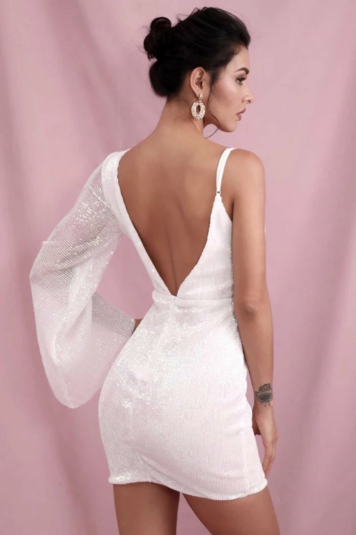 Birthday Suit Jessica Bara Donnie One Shoulder Sequin Mini Dress