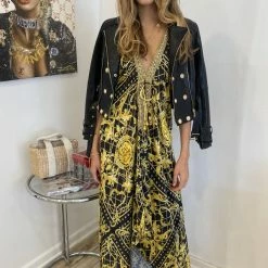 Kareena Fiji Halter Neck Embellished Maxi Dress Influencer Style