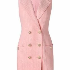 Summer Lovin' Jessica Bara Halsey Gold Button Blazer Dress