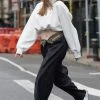 Jessica Bara Alex High Neck Cropped Sweatshirt