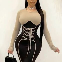 Dresses Jessica Bara Elliana Long Sleeve Corset Mini Dress