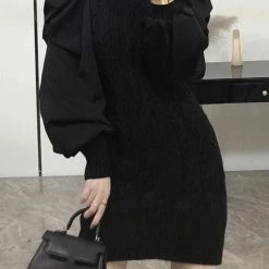 Reve Doll Essentials Jessica Bara Bryce Puff Sleeve Knitted Mini Dress