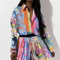Jessica Bara Gigi Printed Blouse And Skirt Two Piece Set Influencer Style