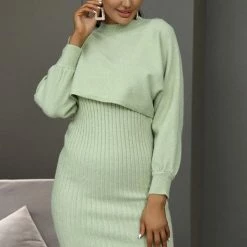 Jessica Bara Gael Knit Sweater & Skirt Two Piece Set