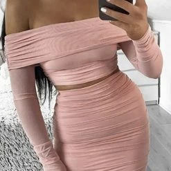 Influencer Style Jessica Bara Carli Crop Top And Skirt Two Piece Set