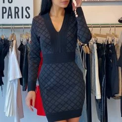 Influencer Style Jessica Bara Milo Long Sleeve Bodycon Mini Dress