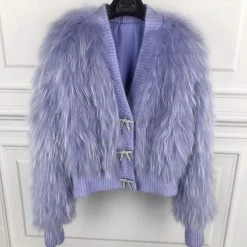 Jessica Bara Dolores Bow Button Fur Jacket Influencer Style