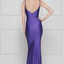 Colors Dress Fitted Plunging With Slit Dress The Event Shop