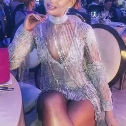 The Event Shop Jessica Bara Raver Crystal Fringe Choker Necklace