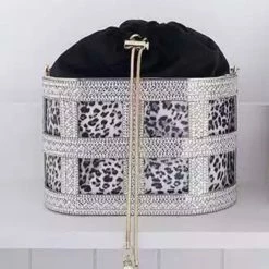 Jessica Bara Adina Rhinestone Bucket Clutch