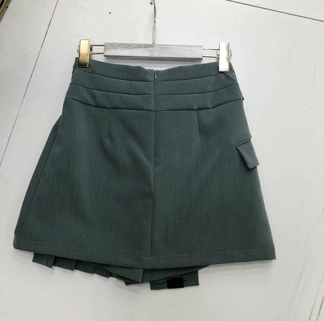 Jessica Bara Chelsie Tie Pleated Mini Skirt Bottoms