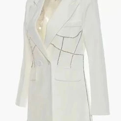 Jessica Bara Dionara Rhinestone Double Breasted Blazer Influencer Style