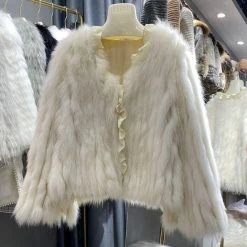 Jessica Bara Irene Ruffle Fur Coat