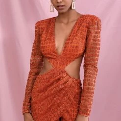 Jessica Bara Morgin Glitter Cut Out Romper Influencer Style